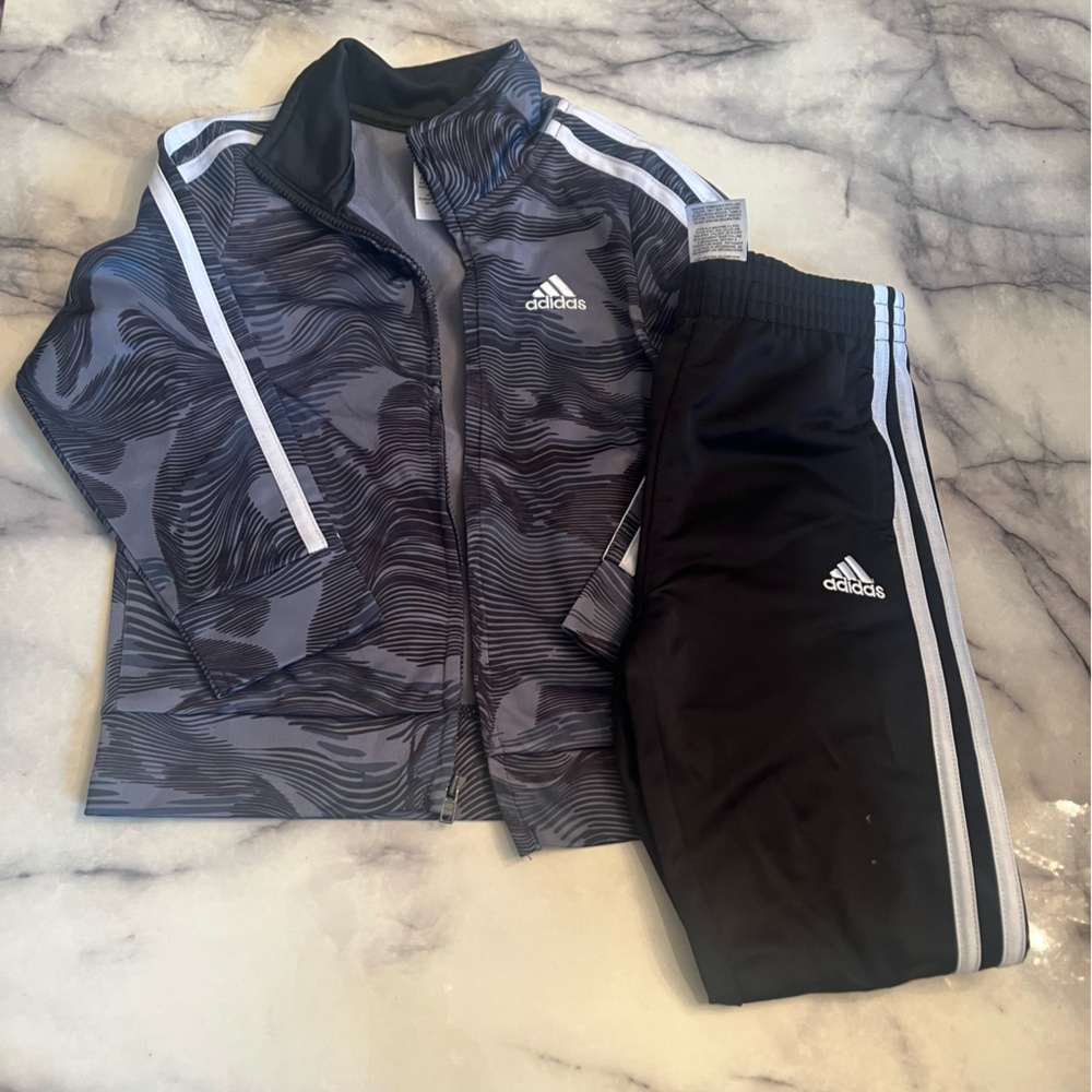 Adidas Gray and Black Tracksuit